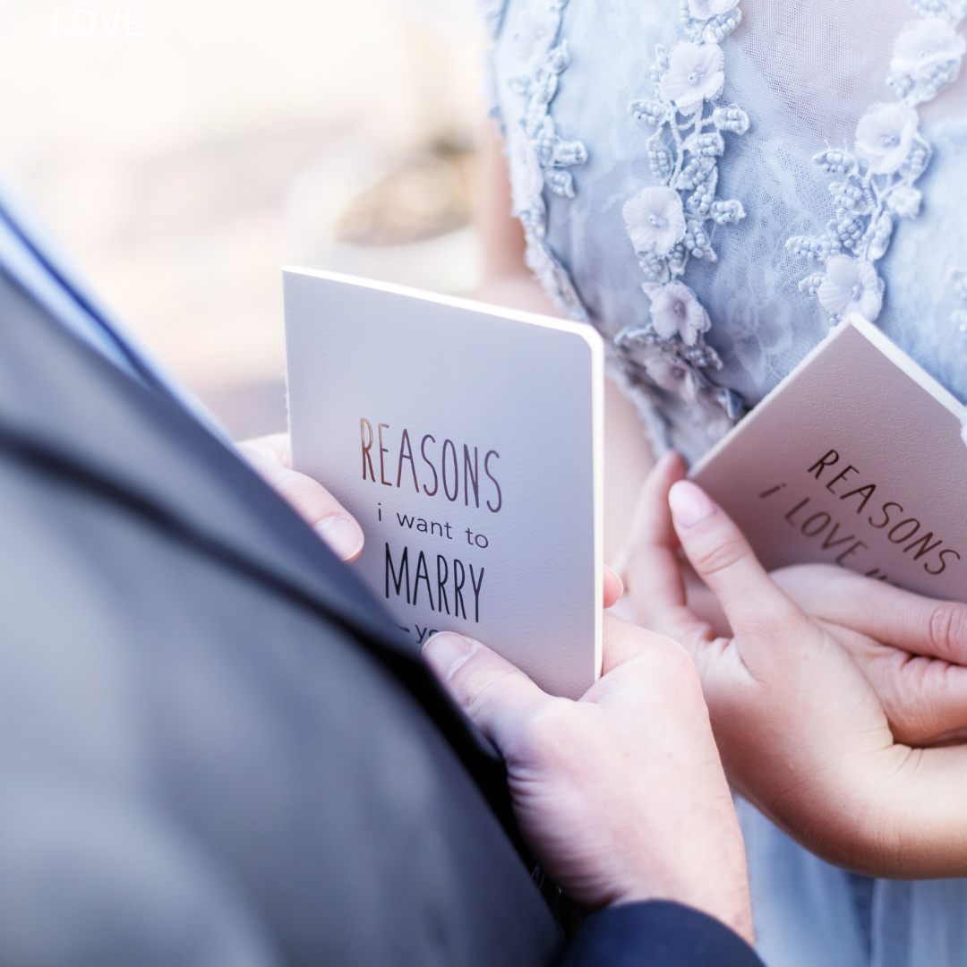 Dallas Wedding Venue Bride and groom with vows at a Wedding venue near me.