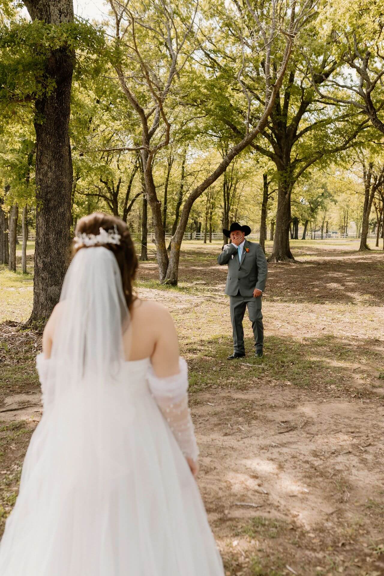 First look at East Texas wedding venue. Father and daughter at wedding in Corsicana Texas. First look at East Texas wedding venue. Father and daughter at wedding in Corsicana Texas.