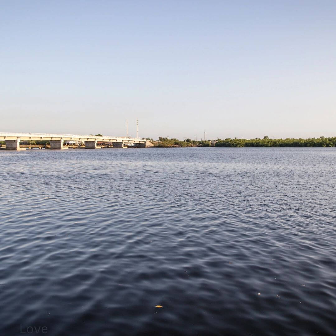 View of the bridge at the wedding venue in Corsicana Texas. View of the bridge at Richland Chambers Reservoir.