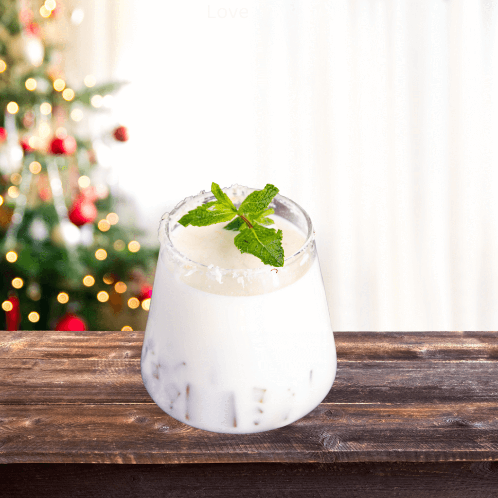 White Christmas Cocktail with vodka and cream in East Texas.