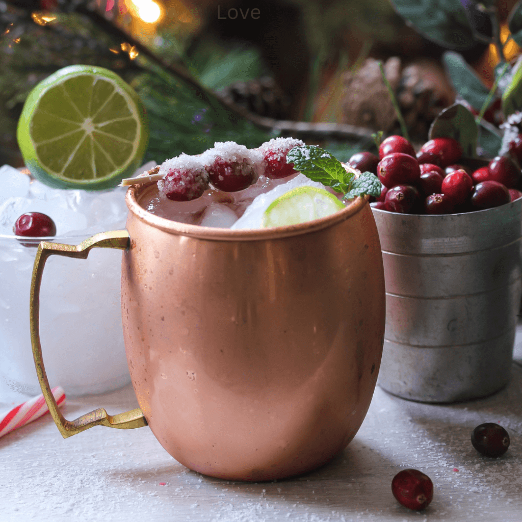 Christmas vodka mule cocktail in Dallas Texas.