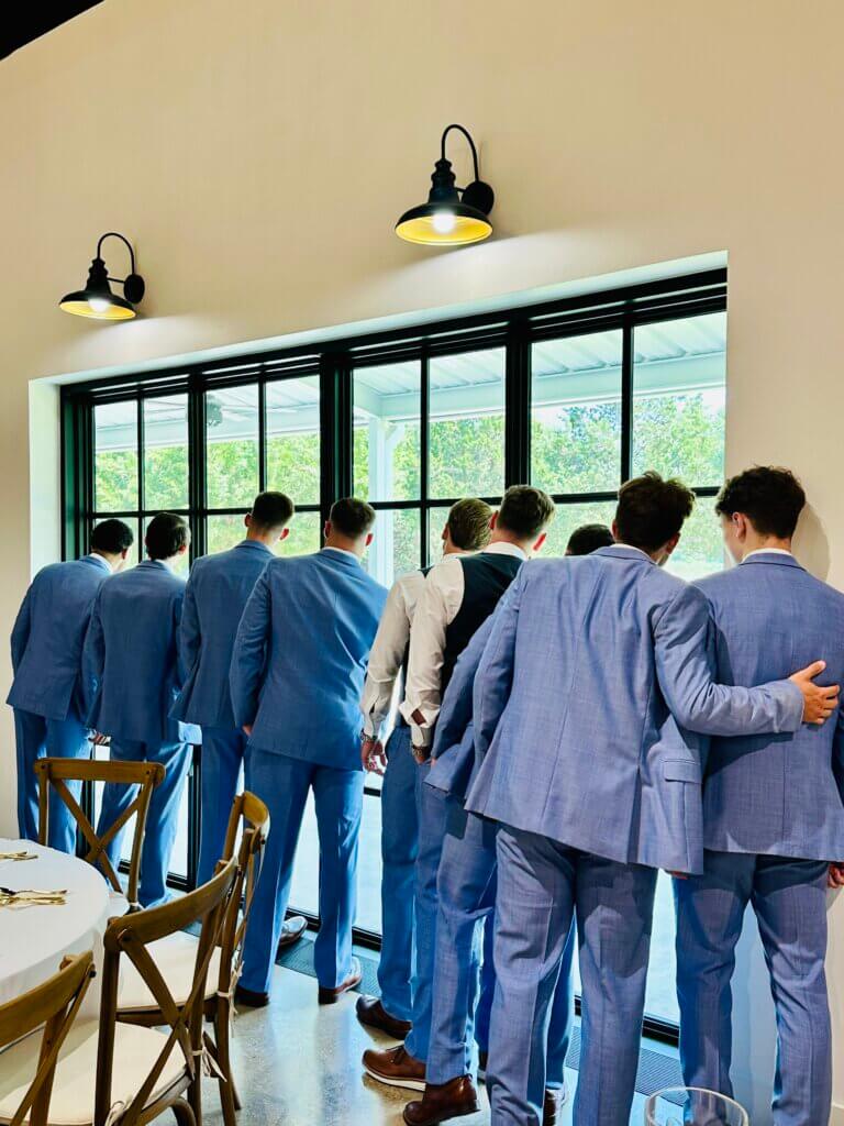 Groomsman pictures, groomsman responsibilities, east texas wedding venue, fun wedding ideas.