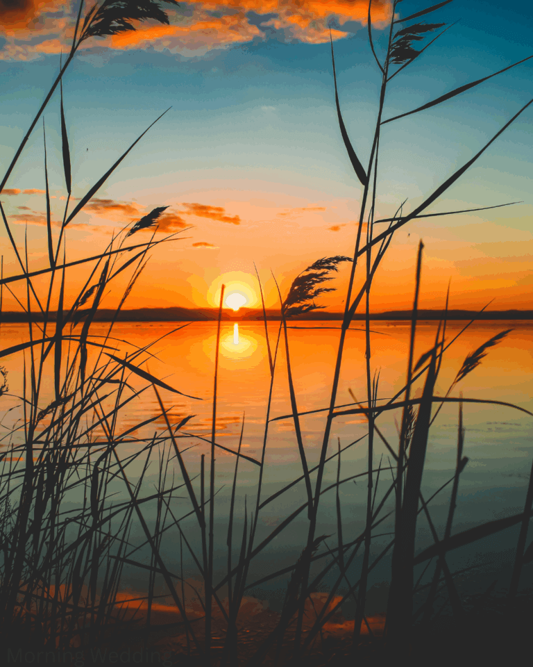 Sunrise at the lake. Richland Chambers Lake morning wedding.