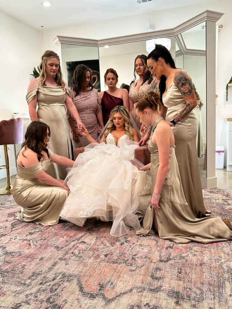 Faith-based wedding ceremony at Lakefront Acres Wedding & Event Venue in Texas