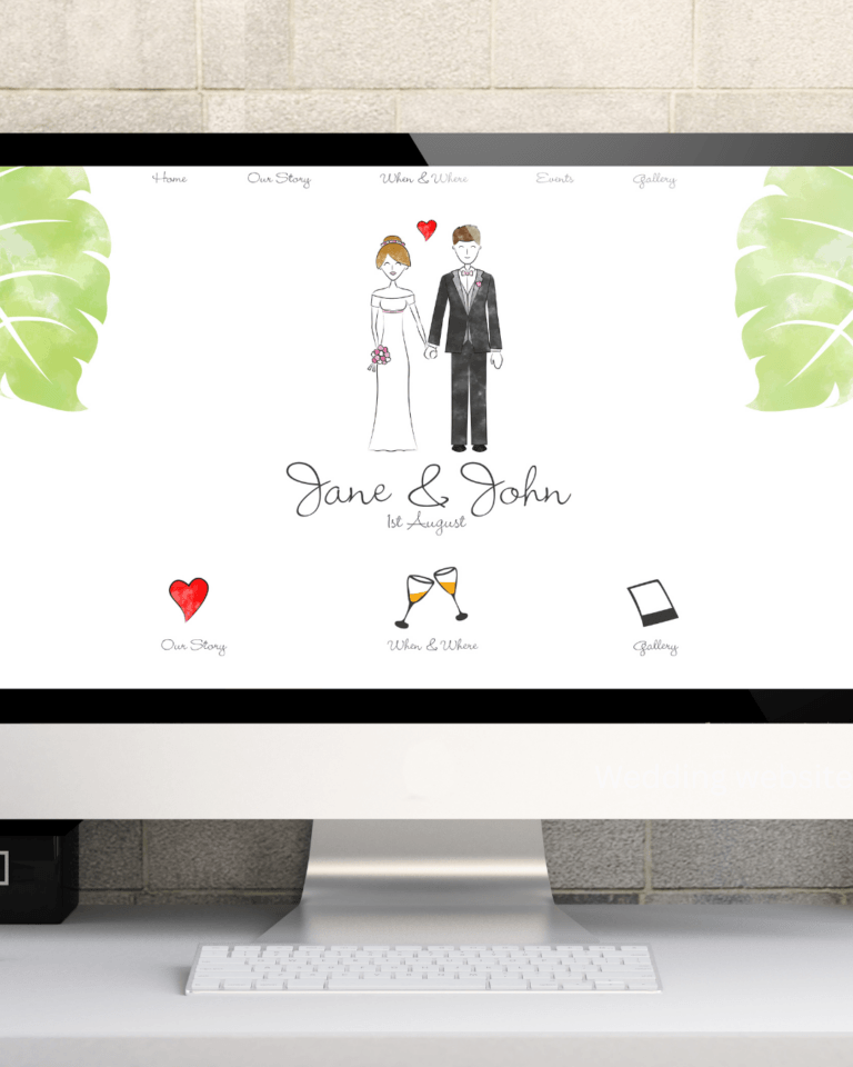 Complimentary wedding website and RSVP system included with Lakefront Acres venue package