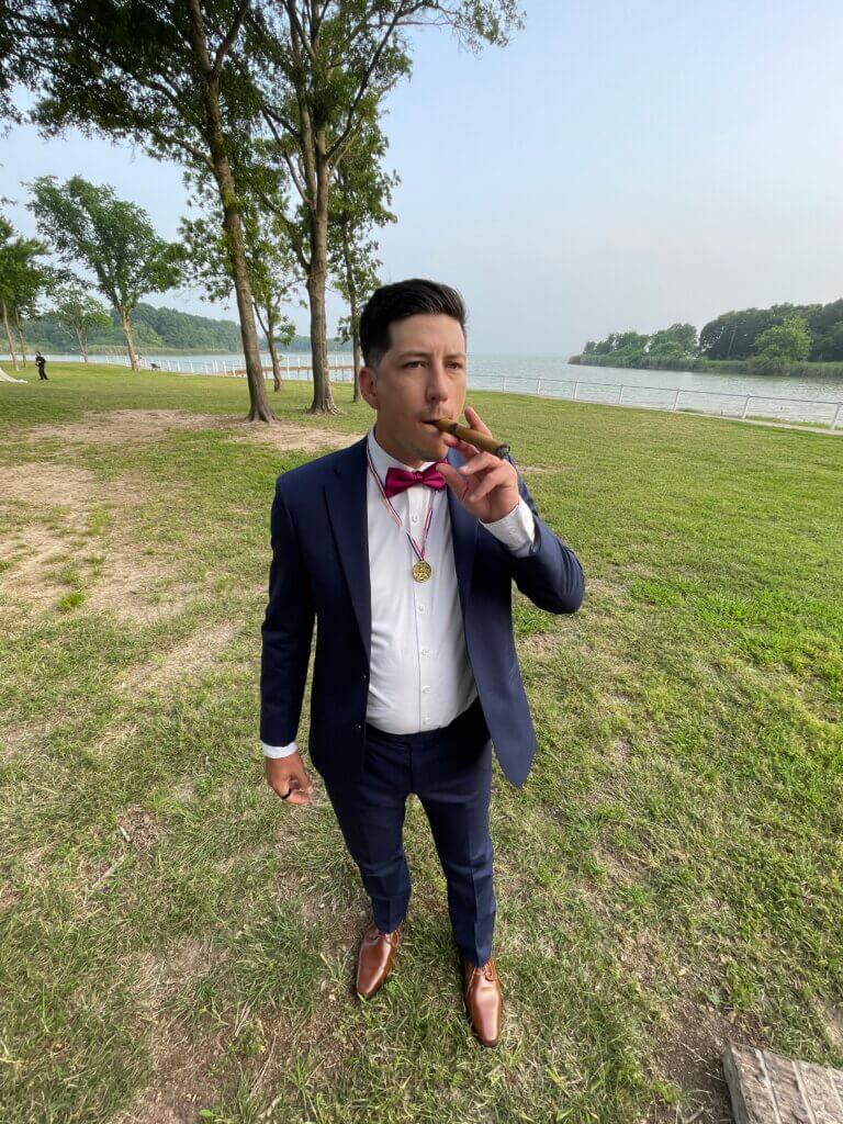 Best Man speaking at Lakefront Acres wedding reception in North Texas