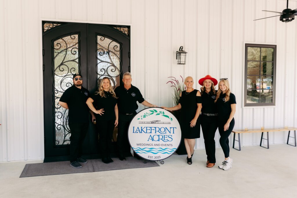 Lakefront Acres family owned wedding venue on Richland Chambers Lake in North Texas.