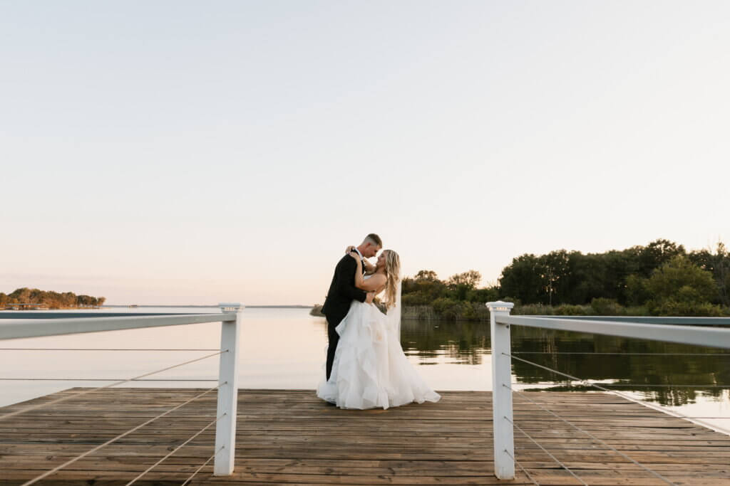 Couple during sunset for their golden hour photos.
