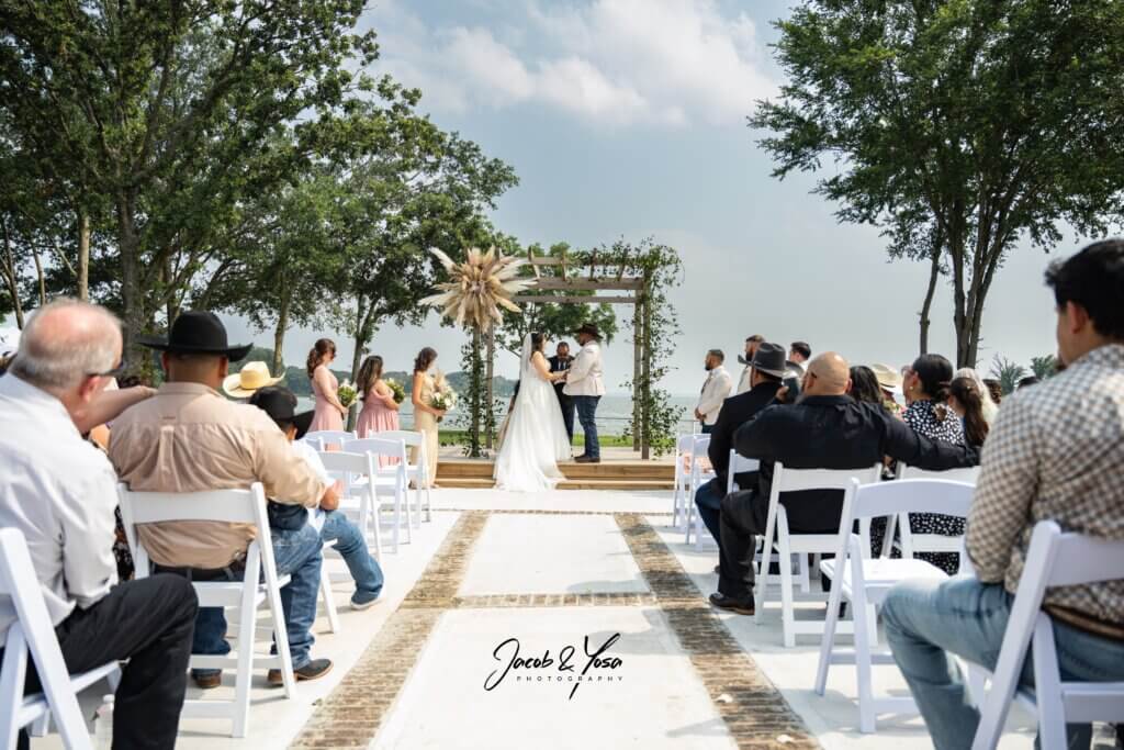 Lakeside ceremony at Richland Chambers Lake in Kerens, TX.